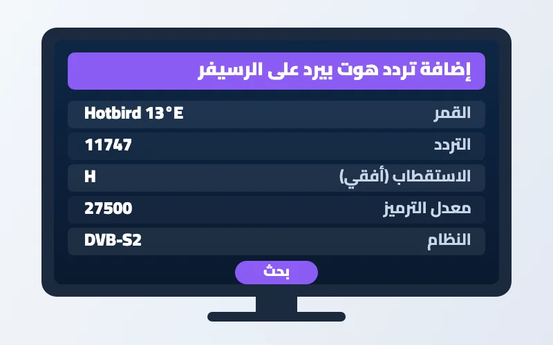 تردد هوت بيرد 2026: القنوات العربية المفتوحة على 13 شرق 2 تردد هوت بيرد - إضافة تردد القنوات العربية على الرسيفر