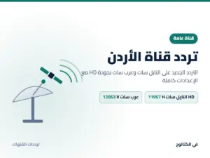 تردد قناة الأردن الجديد 2026 على النايل سات وعرب سات بجودة HD تردد قناة الأردن على النايل سات وعرب سات