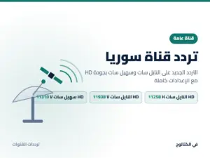 تردد قناة سوريا الجديد 2026 على النايل سات وسهيل سات بجودة HD تردد قناة سوريا على النايل سات وسهيل سات